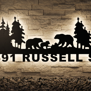 Custom house number 47.24" × 15.75"-Bear Family